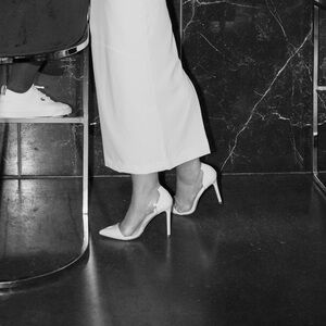 Lulu's White and Clear Heels